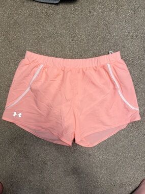 Under Armour Women’s Coral Athletic Shorts with White Trim